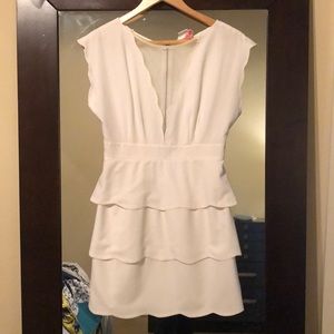 urban outfitters white layered mini dress
